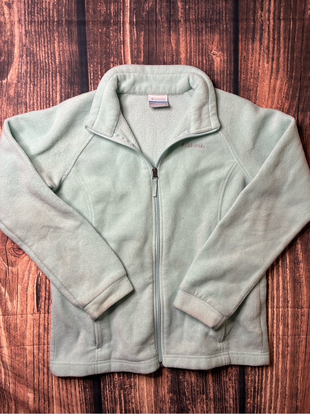Columbia Light Mint Green Full-Zip Fleece Jacket